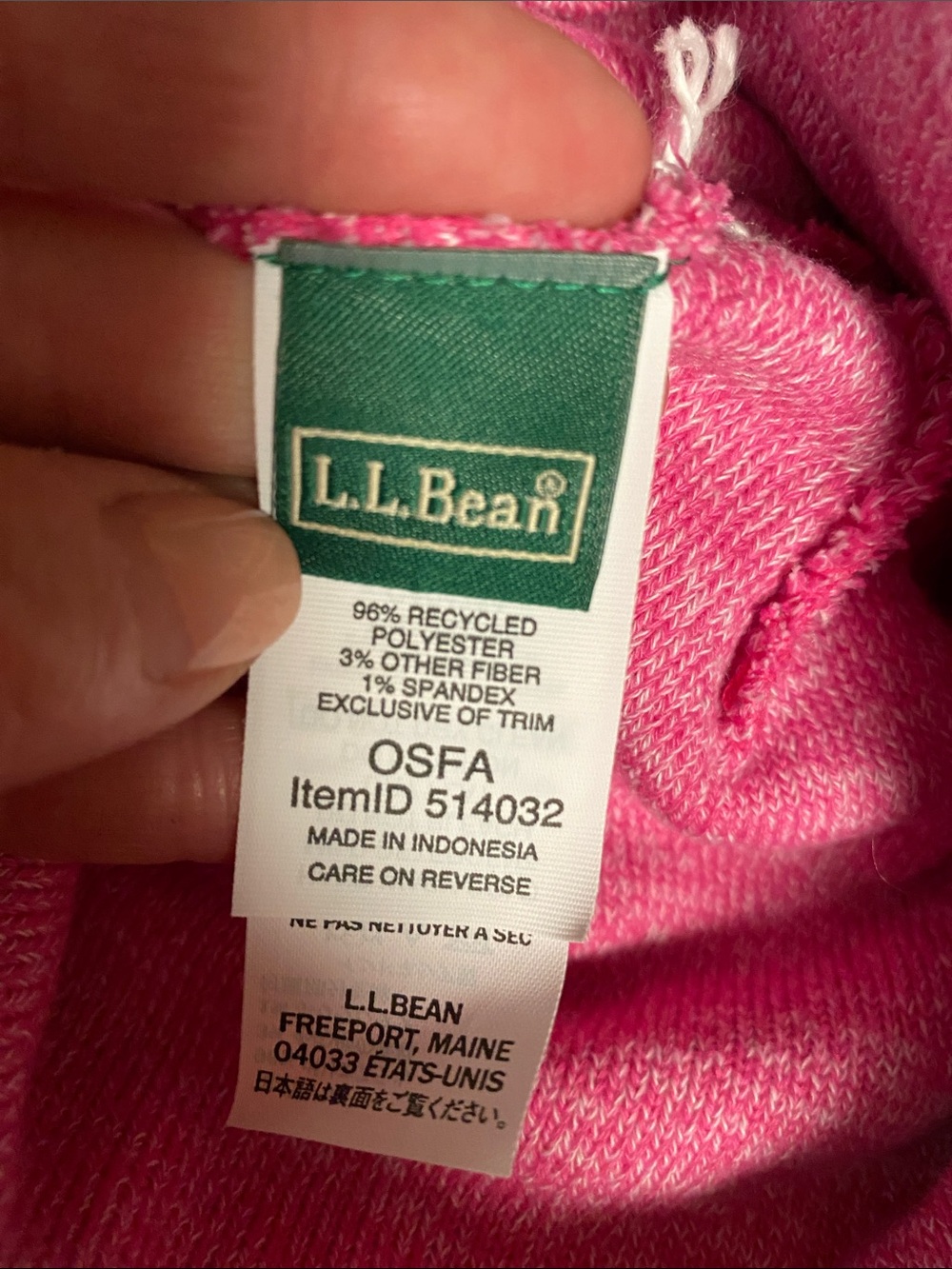 2 L.L.Bean Kids Pom Knit Beanie Hats - Pink & Blue - Picture 3 of 3